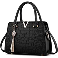  - URAQT Bolsos de Mujer- Bolso Señora Tote- PU Piel Bolso de Hombro Mujers del Trabajo- Diario Vida y Vacacione (Negro + Accesorios)…